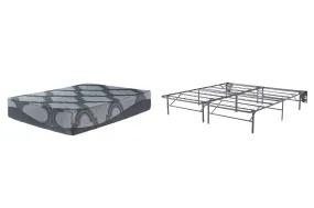 12 Inch Ashley Hybrid Mattress with Foundation in Gray