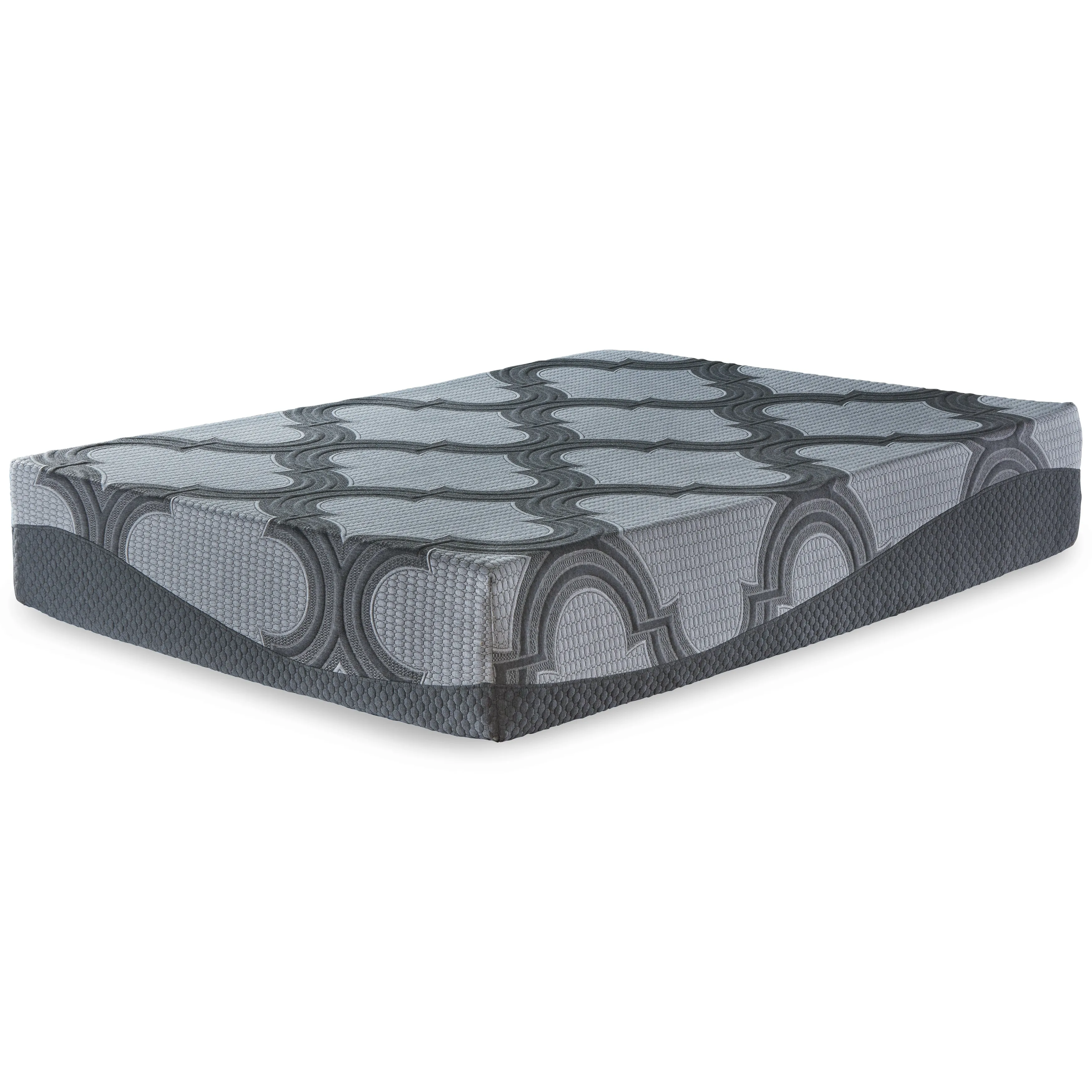 12 Inch Ashley Hybrid Mattress with Foundation in Gray