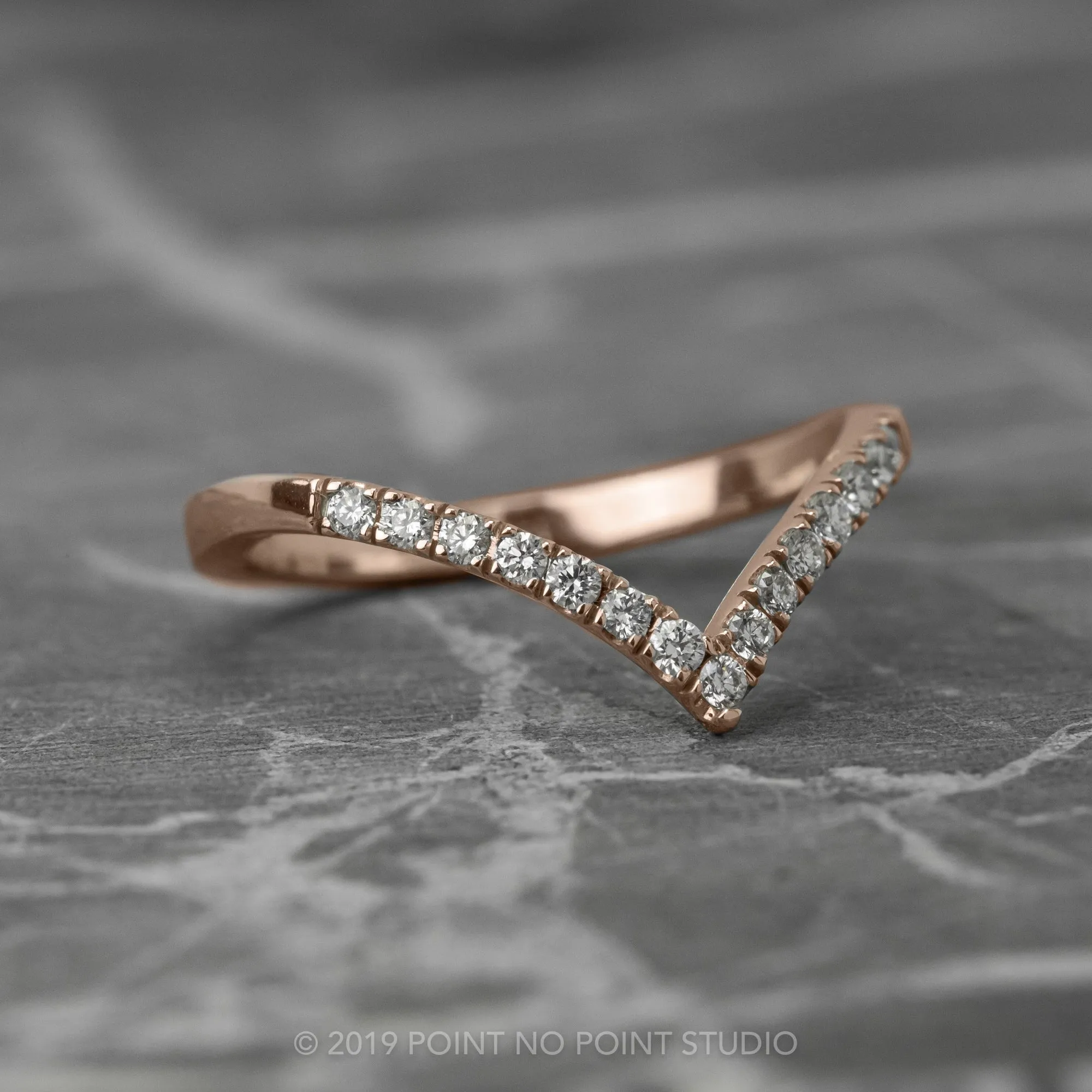 15 White Diamond Vivian Band, 14K Rose Gold