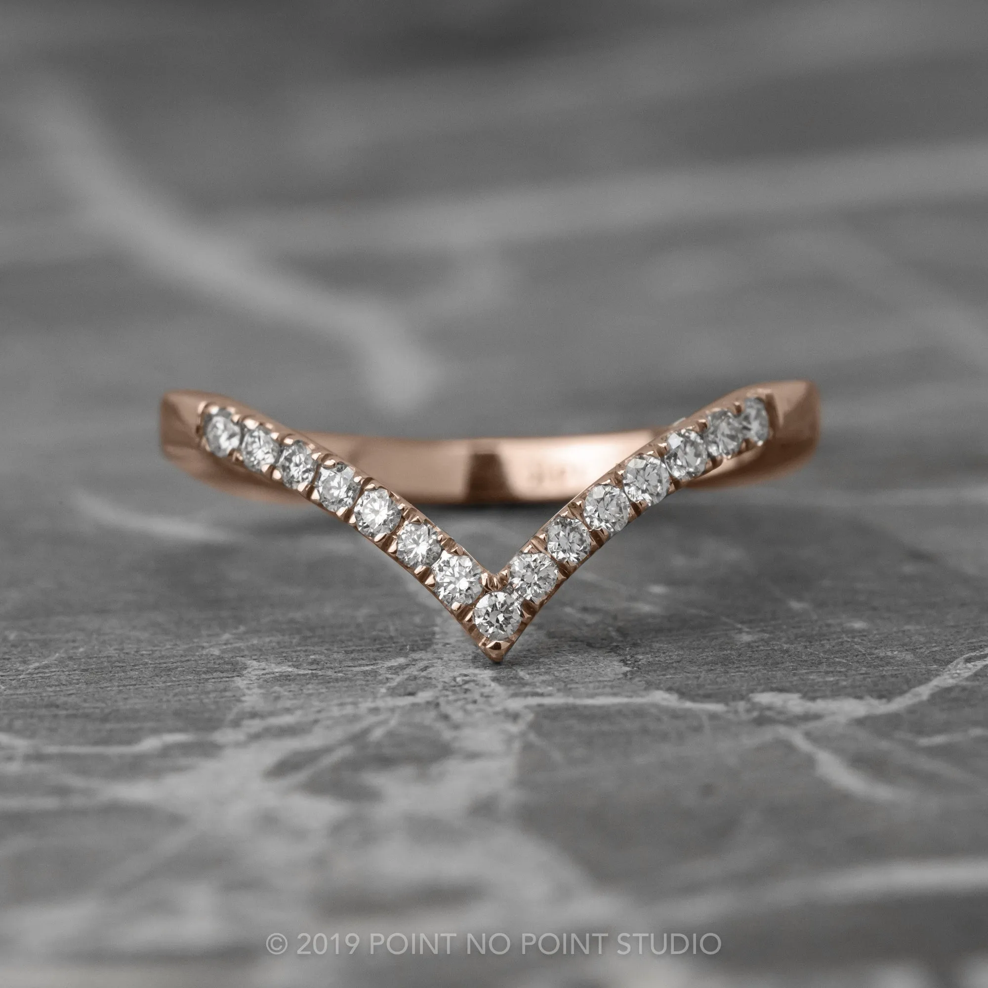 15 White Diamond Vivian Band, 14K Rose Gold