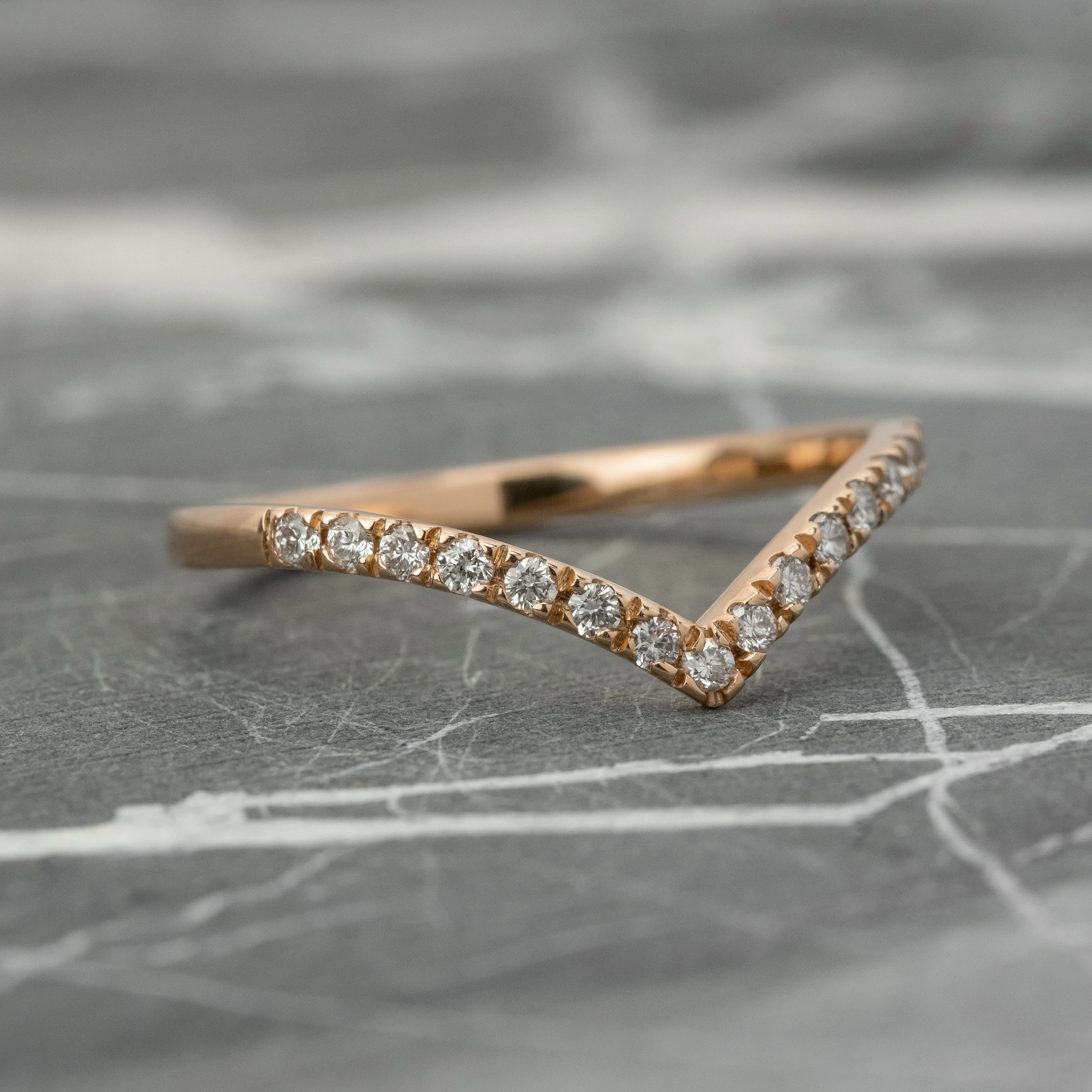 15 White Diamond Vivian Band, 14K Rose Gold