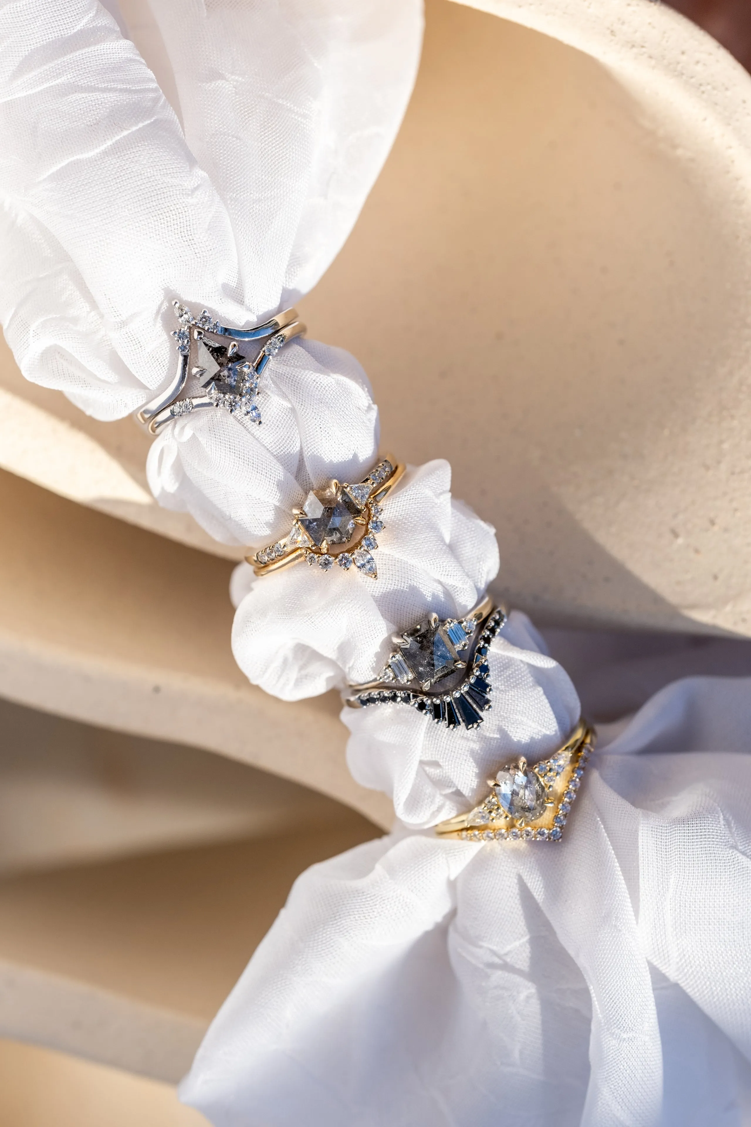 15 White Diamond Vivian Band, 14K Yellow Gold
