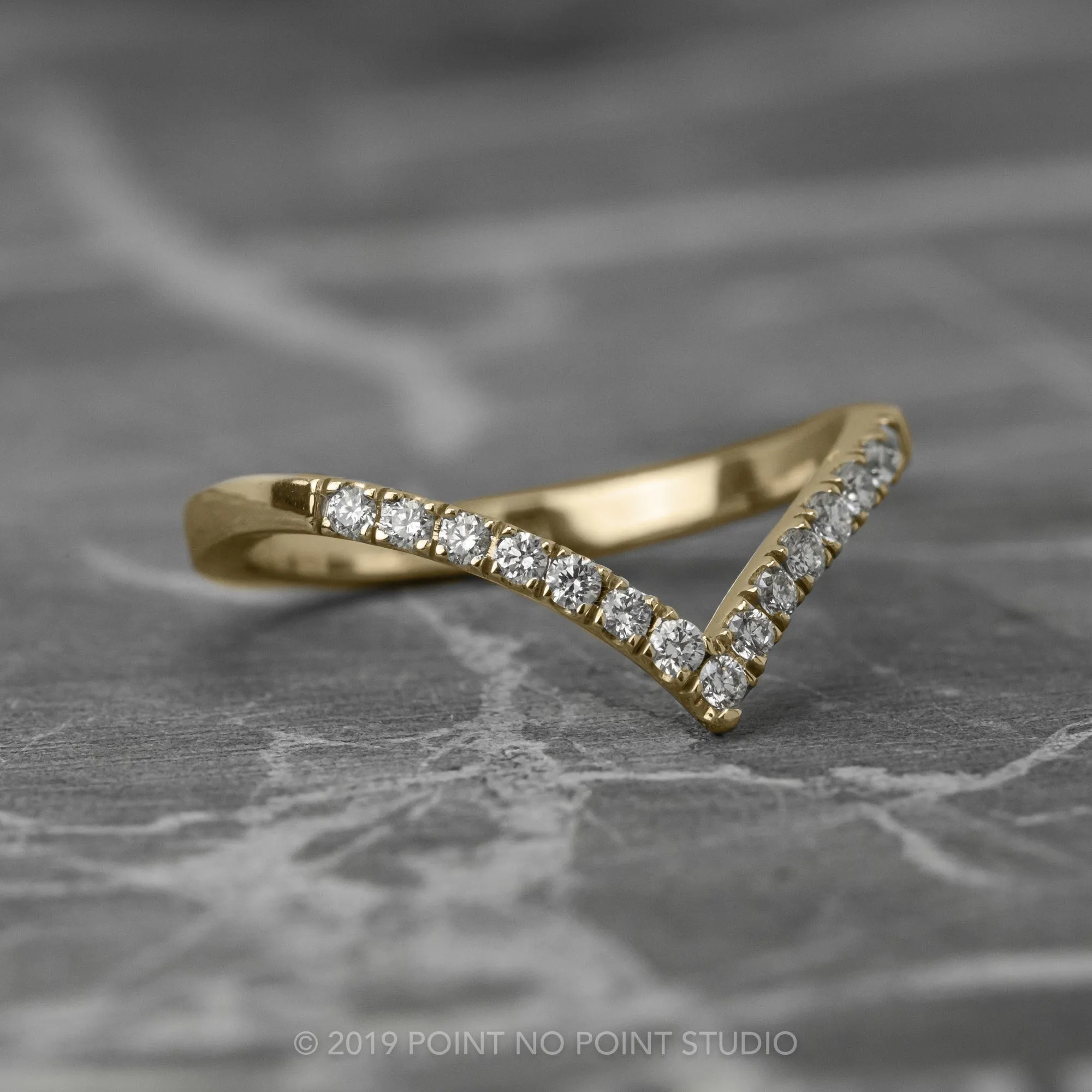 15 White Diamond Vivian Band, 14K Yellow Gold