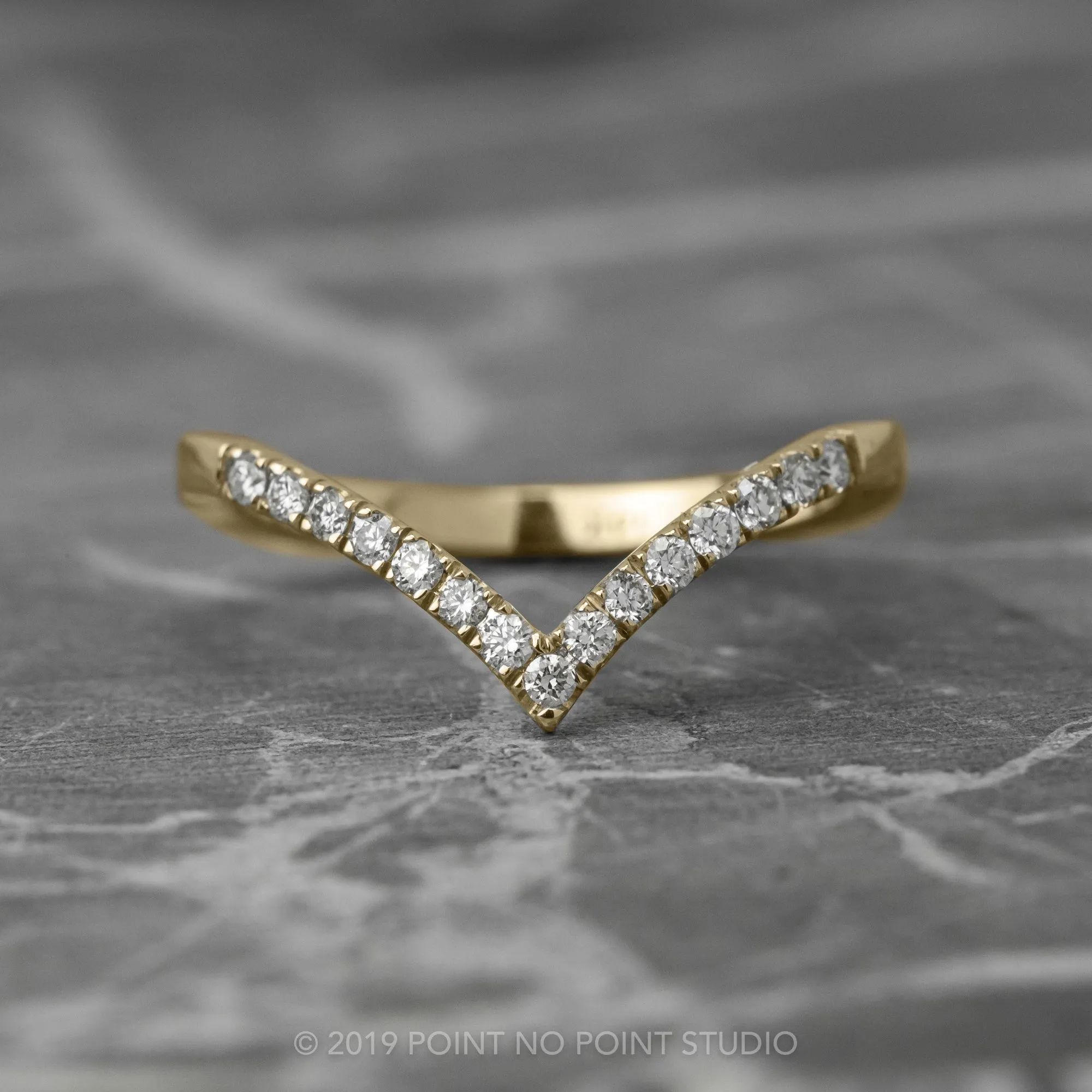 15 White Diamond Vivian Band, 14K Yellow Gold