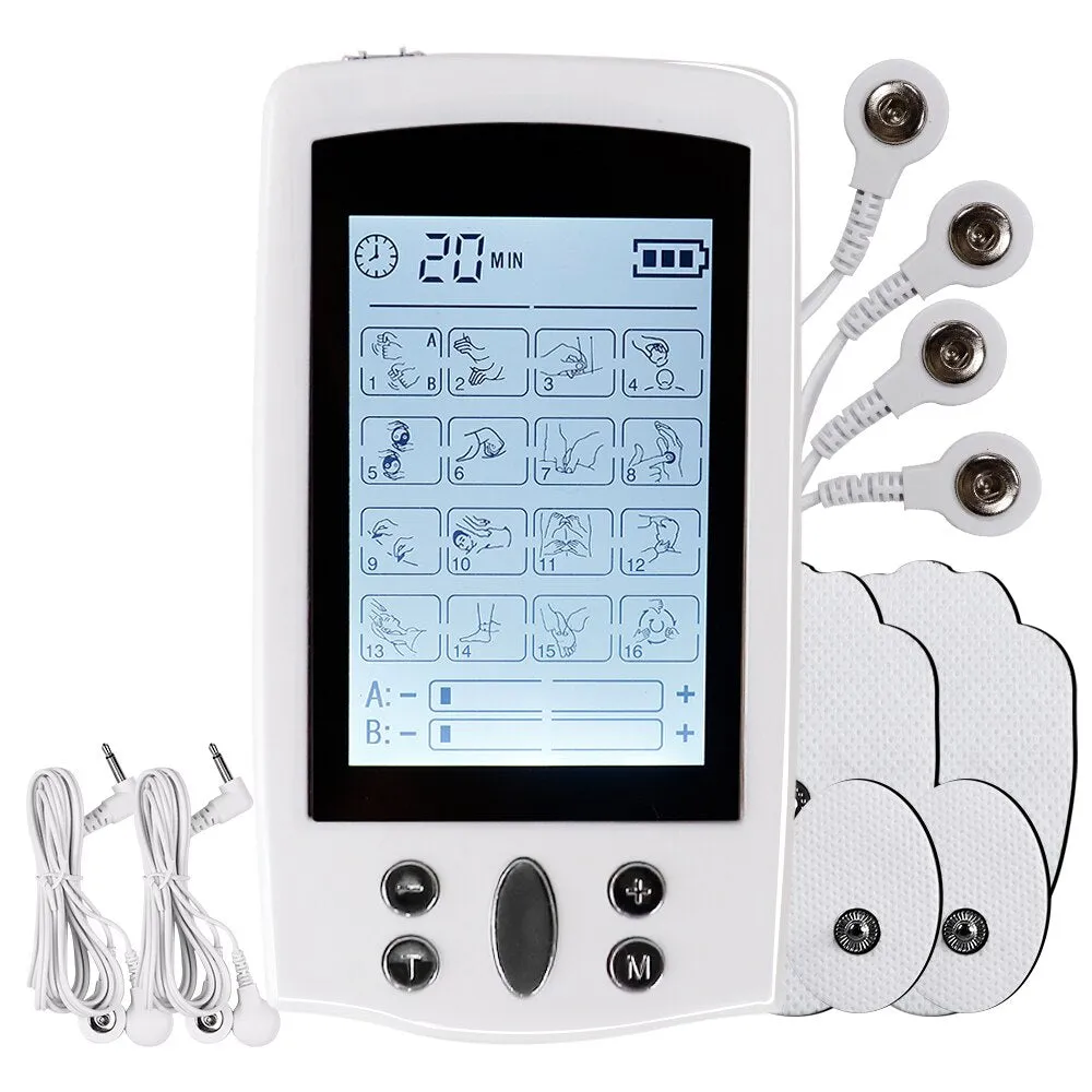 16 Modes Dual Output Health Care Body Massage Electric EMS Muscle Stimulator TENS Unit Electronic Pulse Physiotherapy Massager