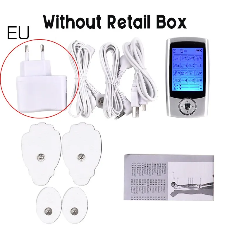 16 Modes Dual Output Health Care Body Massage Electric EMS Muscle Stimulator TENS Unit Electronic Pulse Physiotherapy Massager