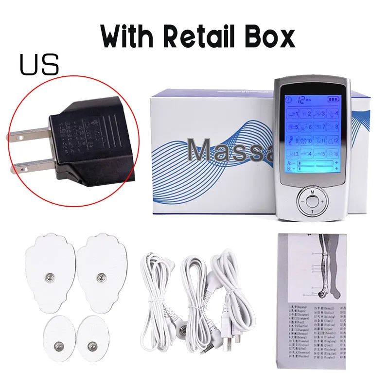 16 Modes Dual Output Health Care Body Massage Electric EMS Muscle Stimulator TENS Unit Electronic Pulse Physiotherapy Massager