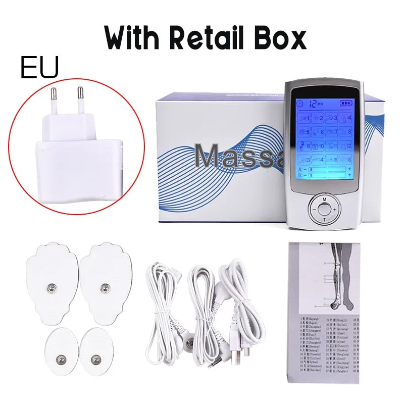 16 Modes Dual Output Health Care Body Massage Electric EMS Muscle Stimulator TENS Unit Electronic Pulse Physiotherapy Massager