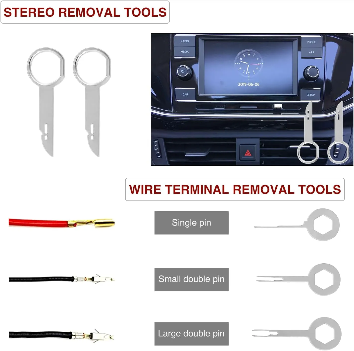 19 Pcs Auto Trim Removal Tool Set Black
