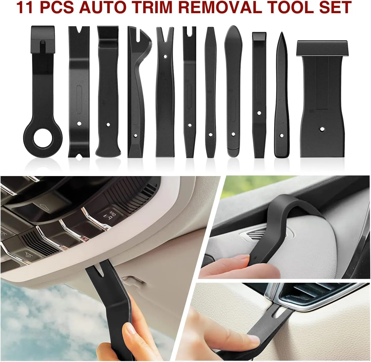 19 Pcs Auto Trim Removal Tool Set Black