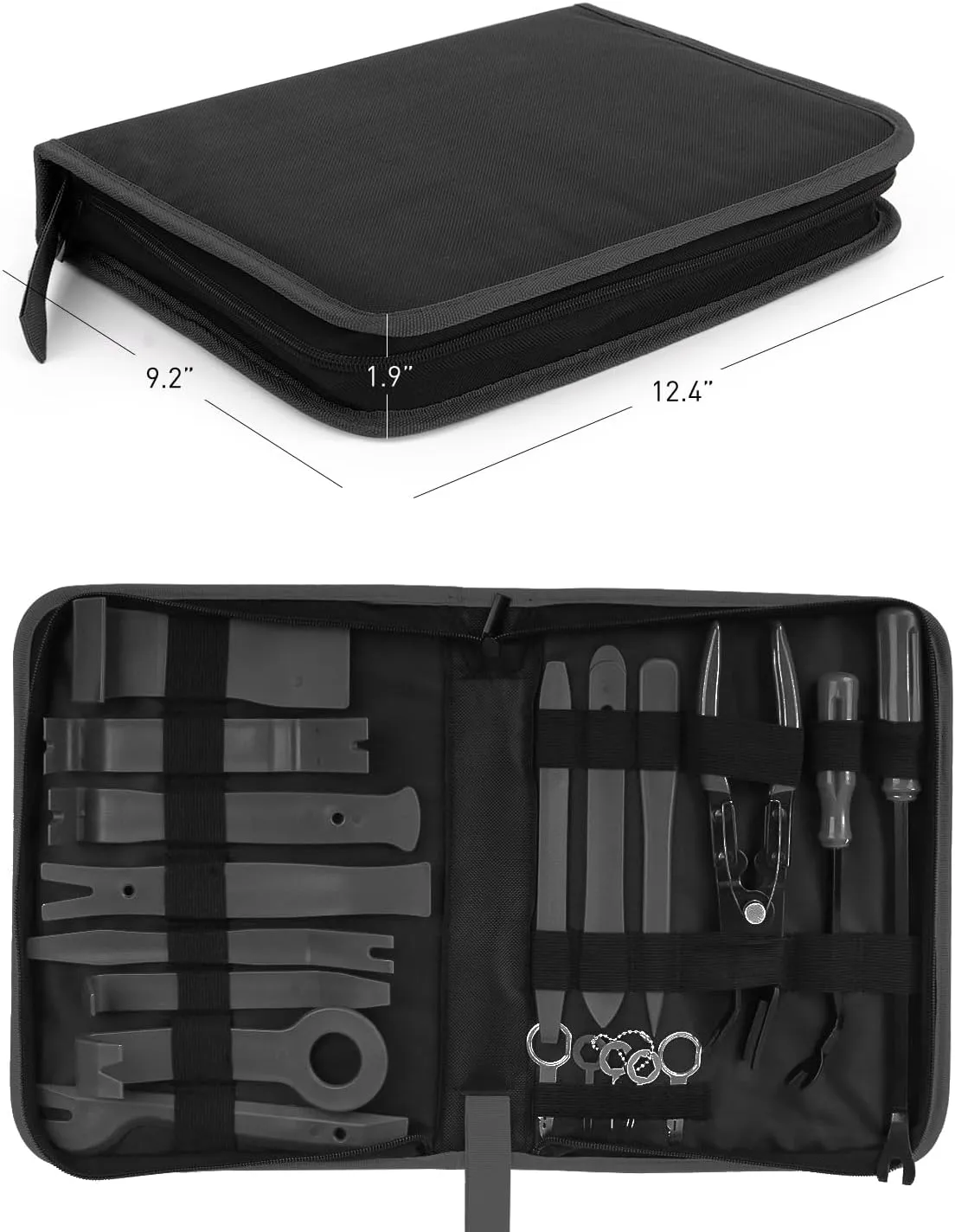 19 Pcs Auto Trim Removal Tool Set Black