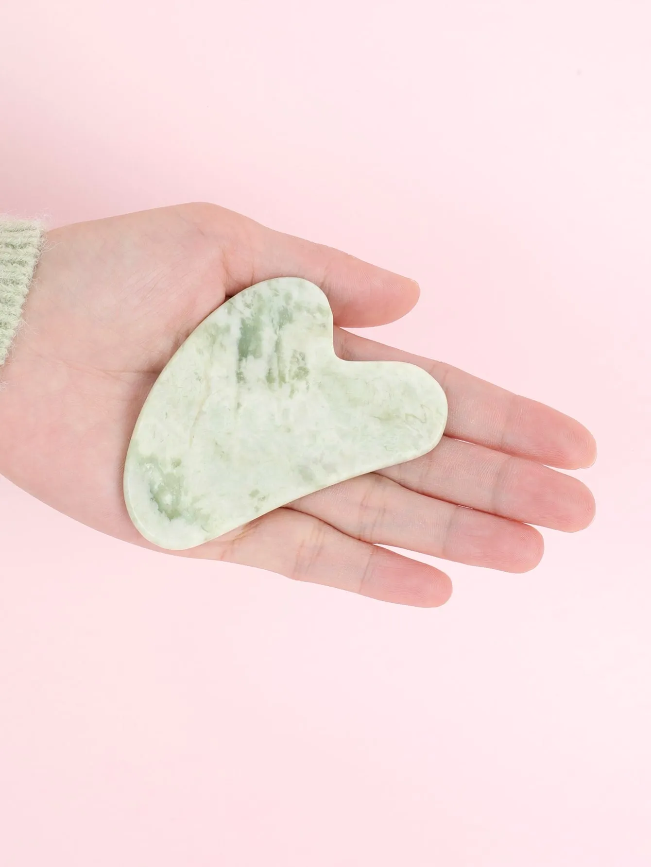 1pc Heart Design Gua Sha Board Natural Jade Facial Massager Tools For Skin Lifting And Reduce Puffiness Wrinkle Skin Care Tools
