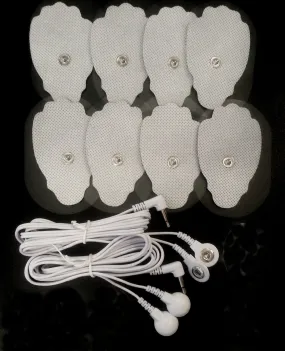 2 Electrode Lead Cables (3.5mm Plug)  8 Massage Pads for TENS Massager