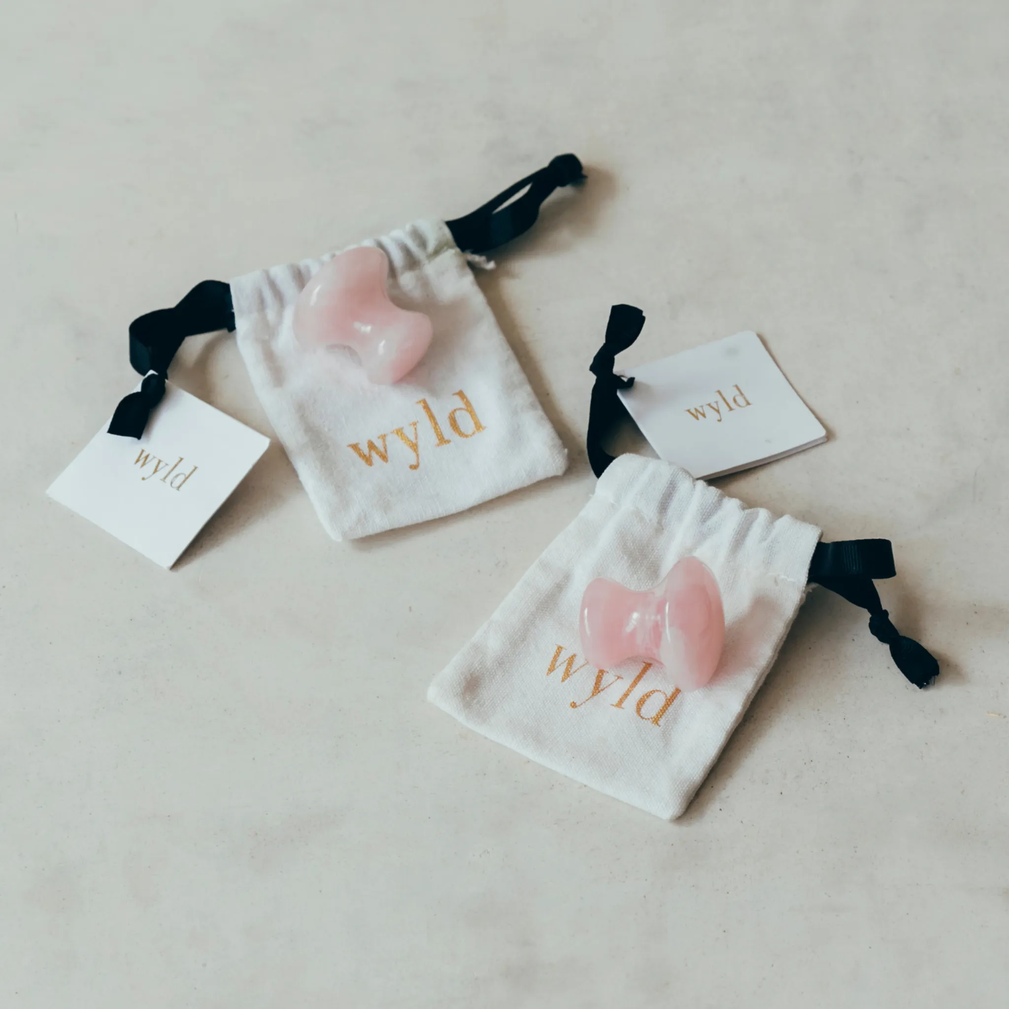 2 Mushroom Rose Quartz Gua Sha Facial Massage Roller