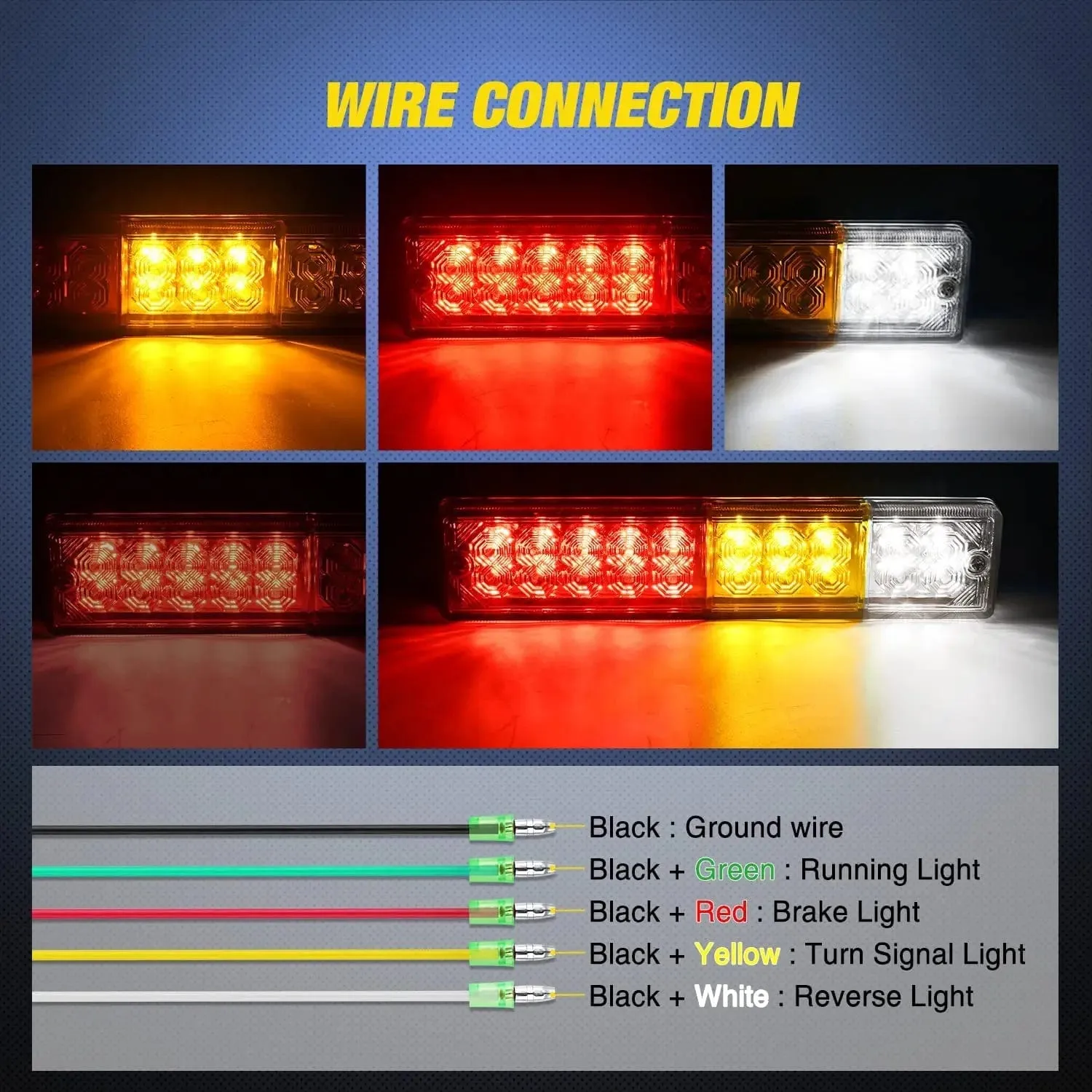 20 Leds Tri-color Iron Frame Taillight (Pair)
