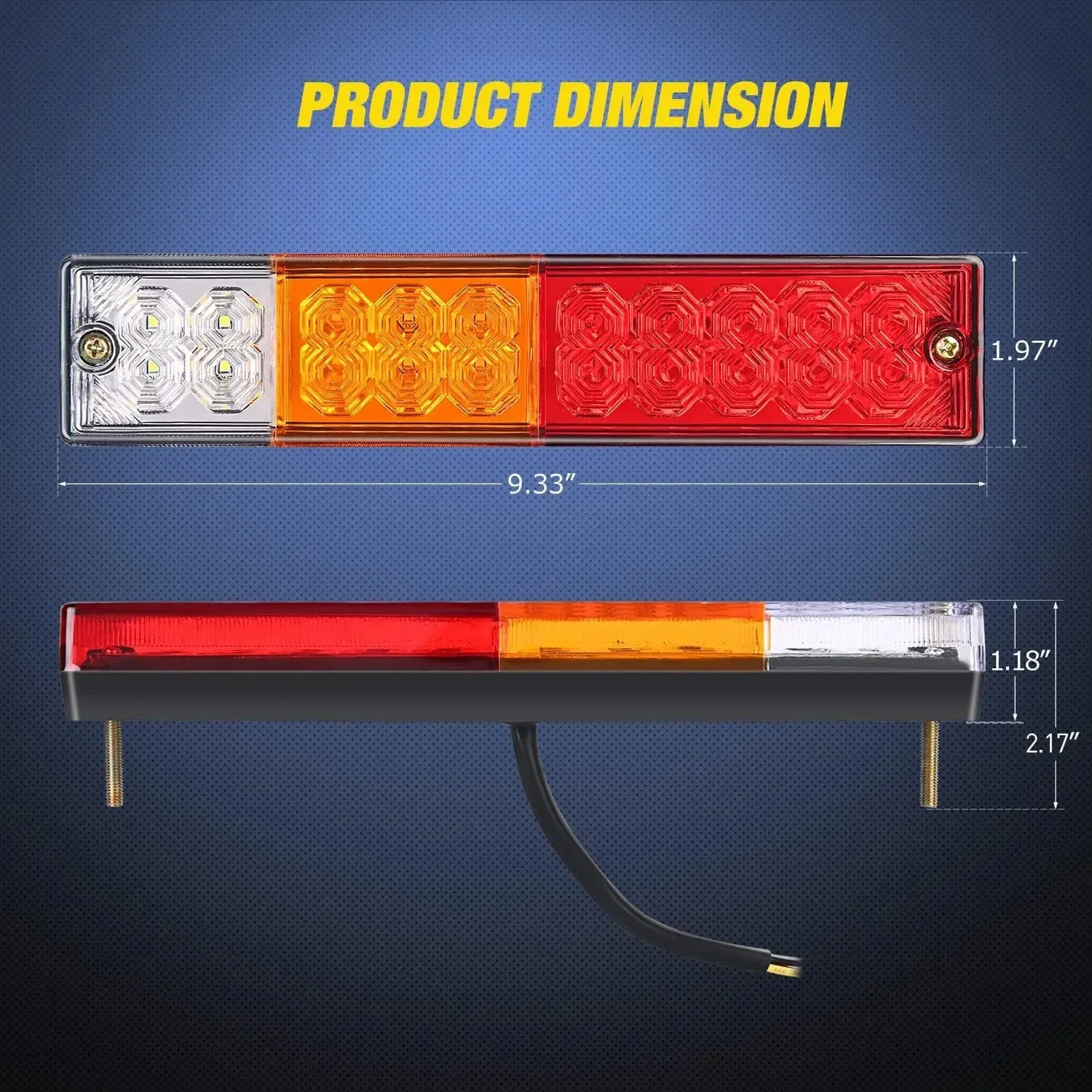20 Leds Tri-color Iron Frame Taillight (Pair)
