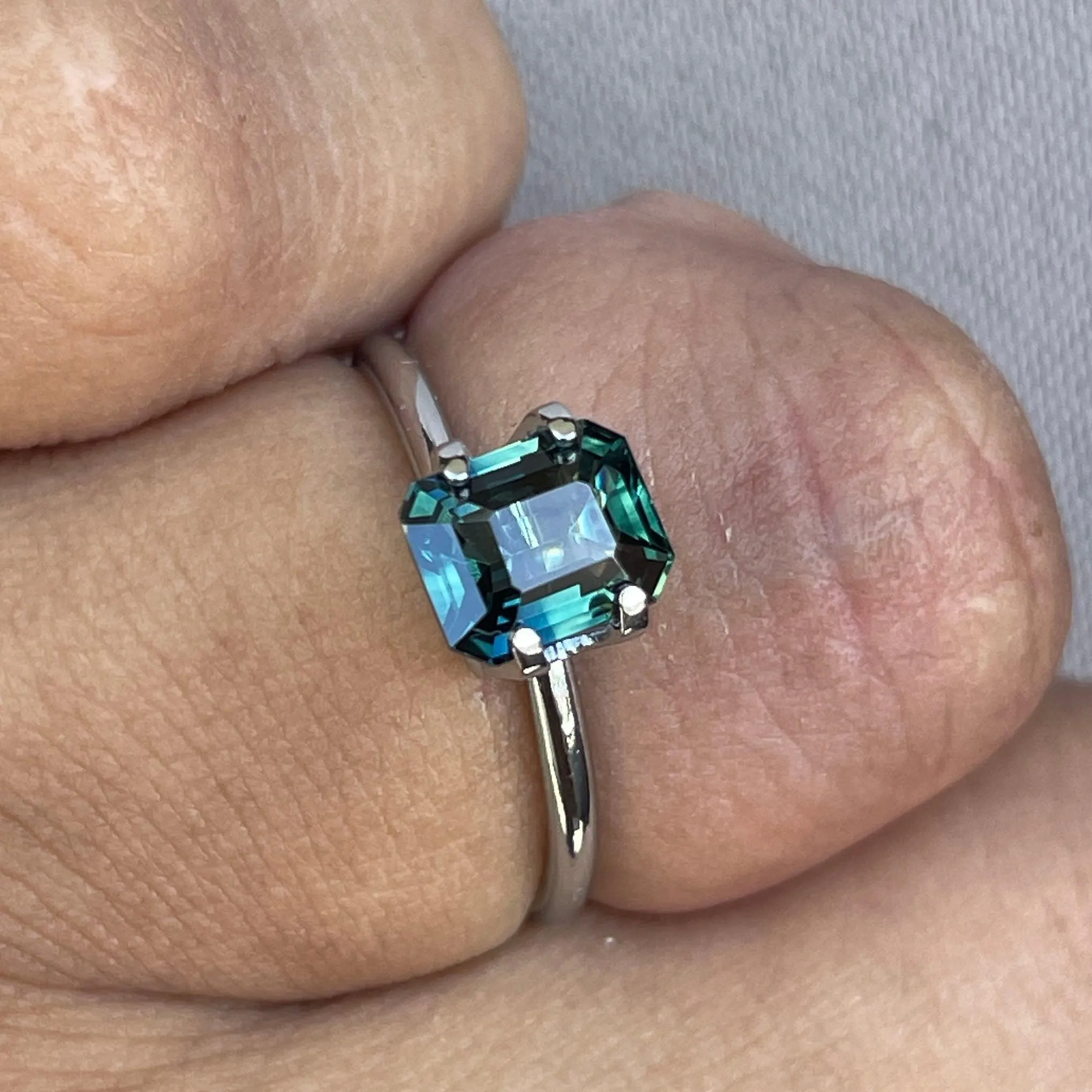 2.09 -Carat Deep Blue-Green Sapphire