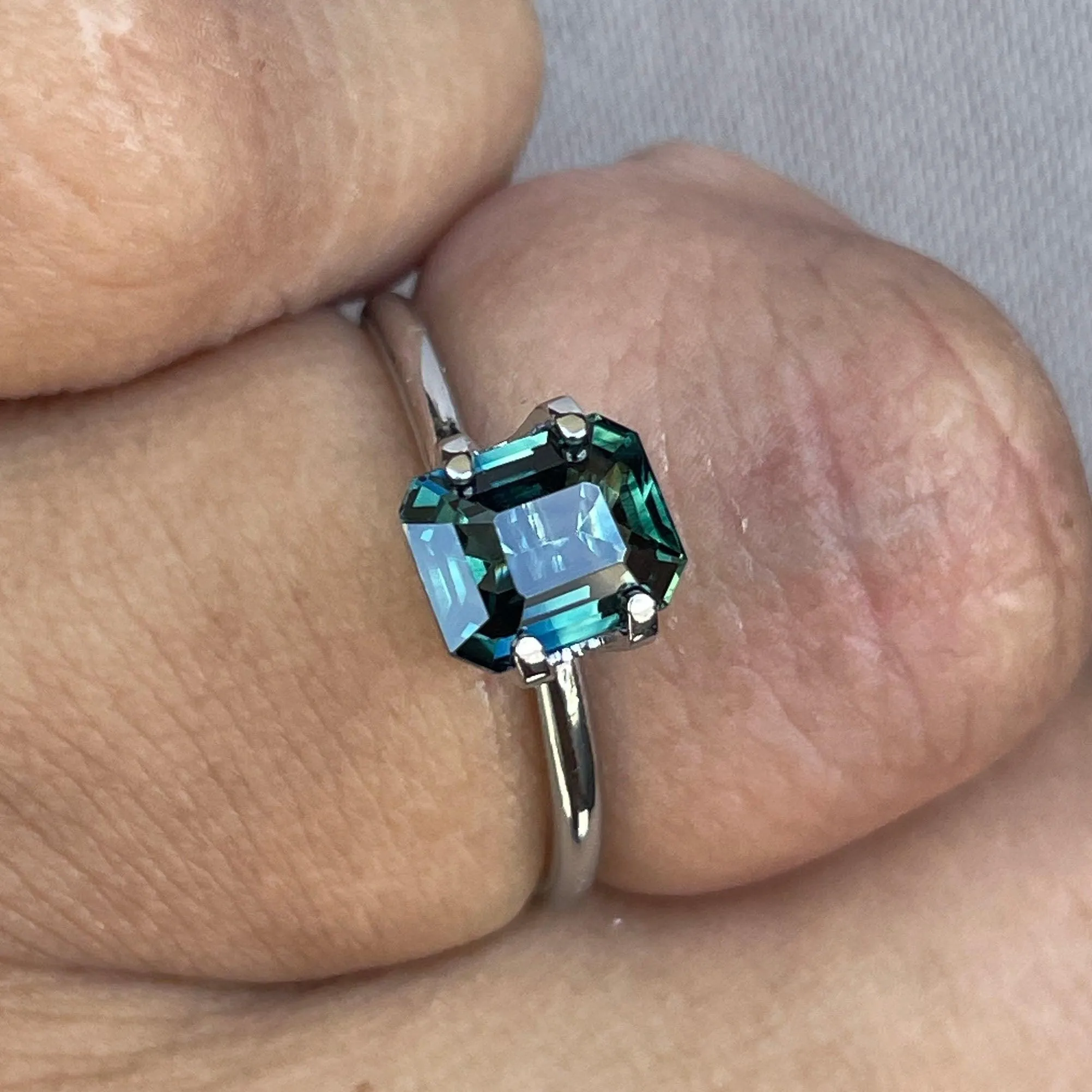 2.09 -Carat Deep Blue-Green Sapphire
