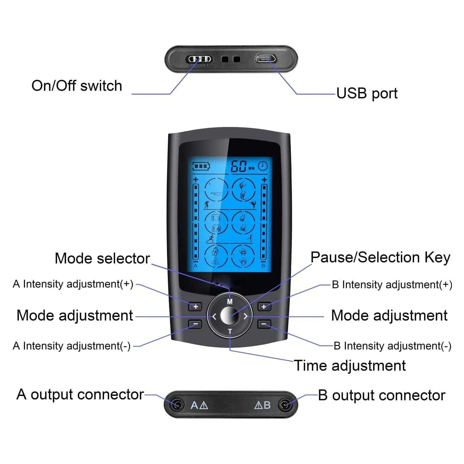 24 Modes Muscle Stimulator for Pain Relief Therapy
