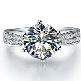 3 Carat White Gold 585 Round Solitaire Ring