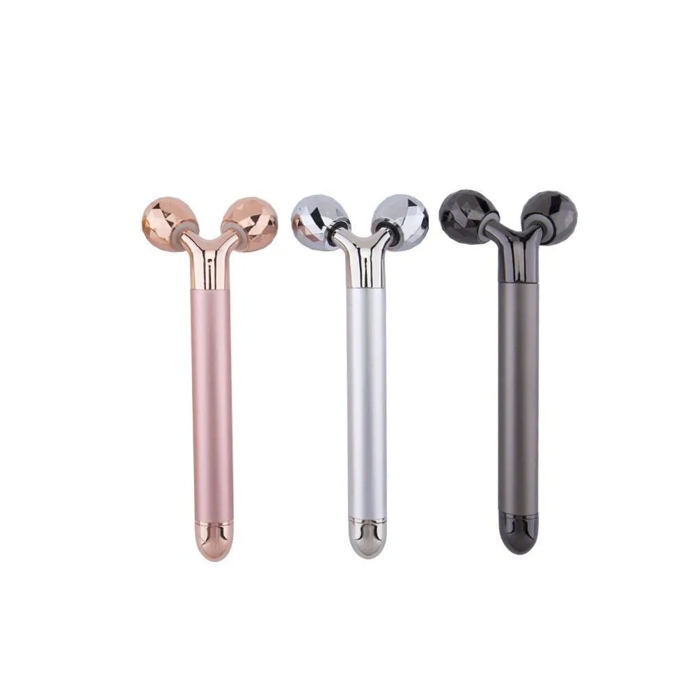 3 in 1 Energy Beauty Bar 24k Golden Vibrating Facial Roller Massager