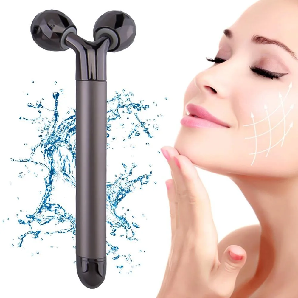 3 in 1 Energy Beauty Bar 24k Golden Vibrating Facial Roller Massager