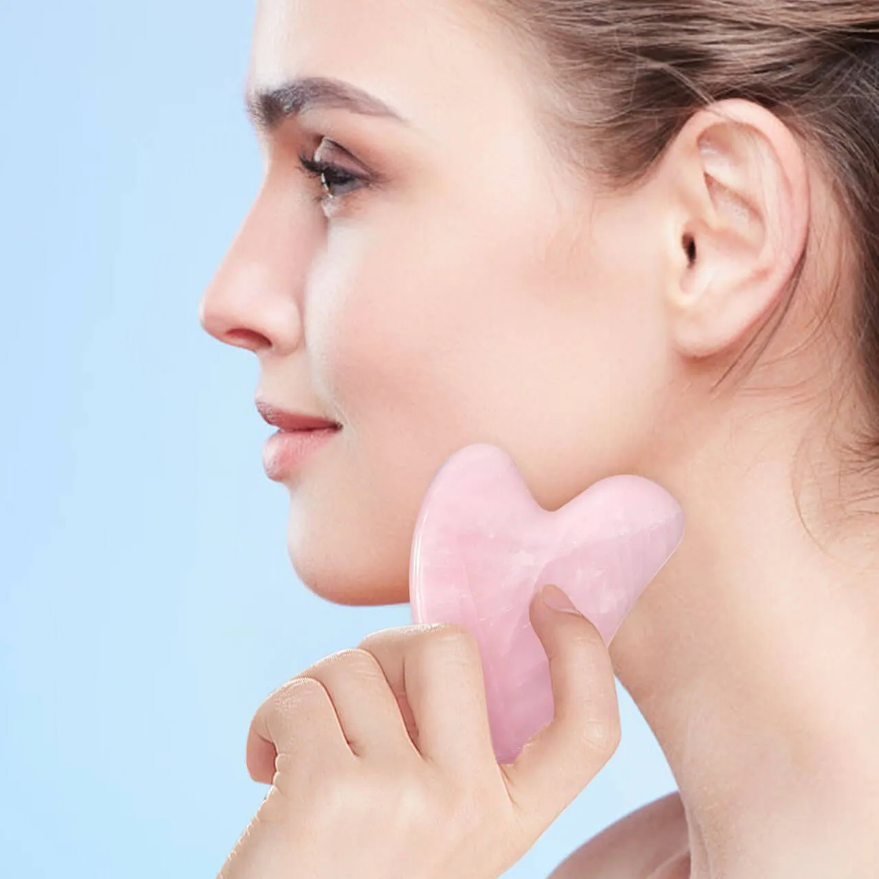 3 in 1 Rose Quartz Jade Roller and Sha Massager Tools Set | Jovivi