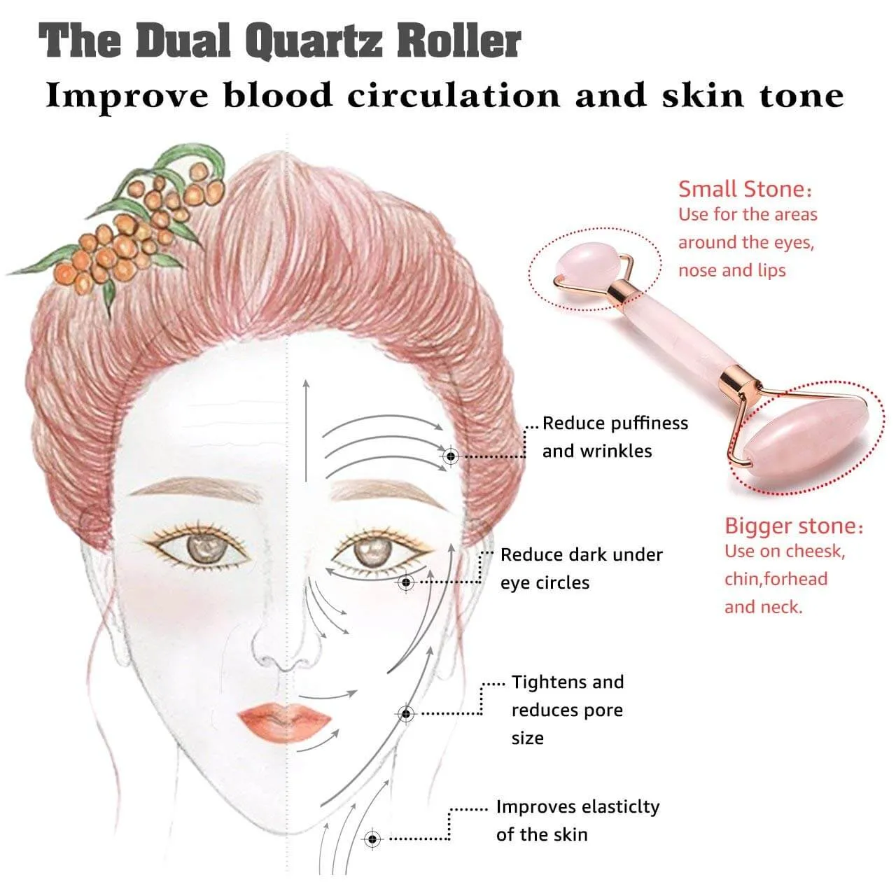 3 in 1 Rose Quartz Jade Roller and Sha Massager Tools Set | Jovivi