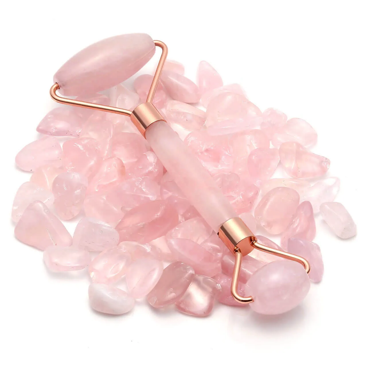3 in 1 Rose Quartz Jade Roller and Sha Massager Tools Set | Jovivi