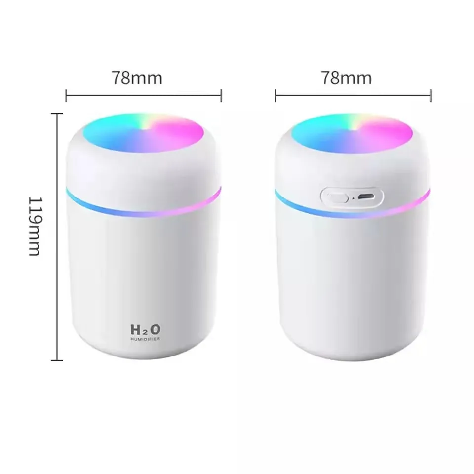 300ml Air Humidifier USB Ultrasonic Aroma Essential Oil Romantic Soft Light Humidifier