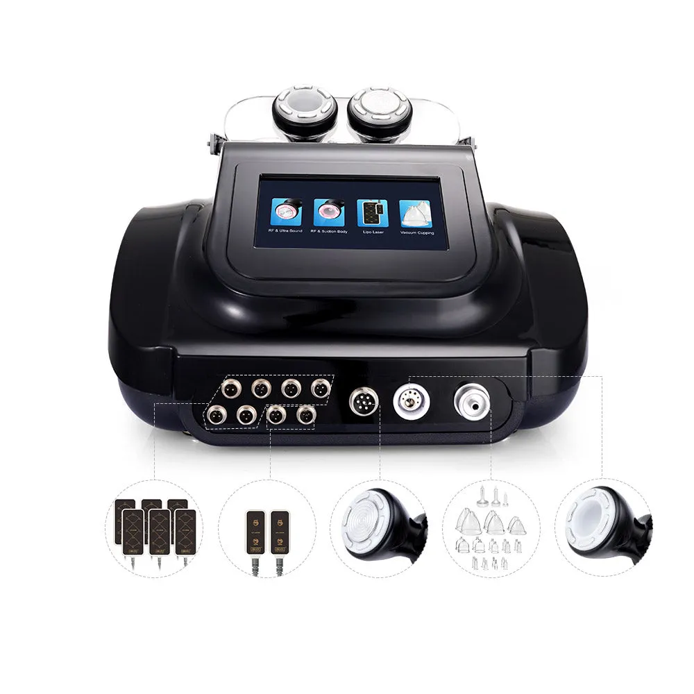 30K Cavitation Radio Frequency Vacuum Cupping Body Contouring Machine With 160MW Laser Lipo Machine