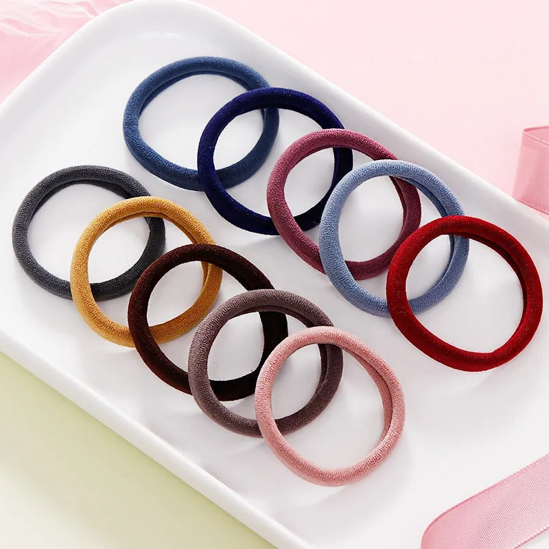 50/100PCS Women Girls 4CM Candy Colors Nylon Elastic Hair Bands Ponytail Holder Rubber Bands Scrunchie Headband Hair Accessories