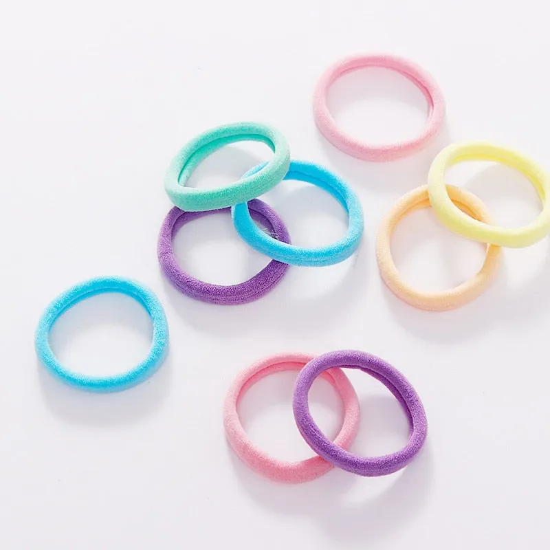 50/100PCS Women Girls 4CM Candy Colors Nylon Elastic Hair Bands Ponytail Holder Rubber Bands Scrunchie Headband Hair Accessories