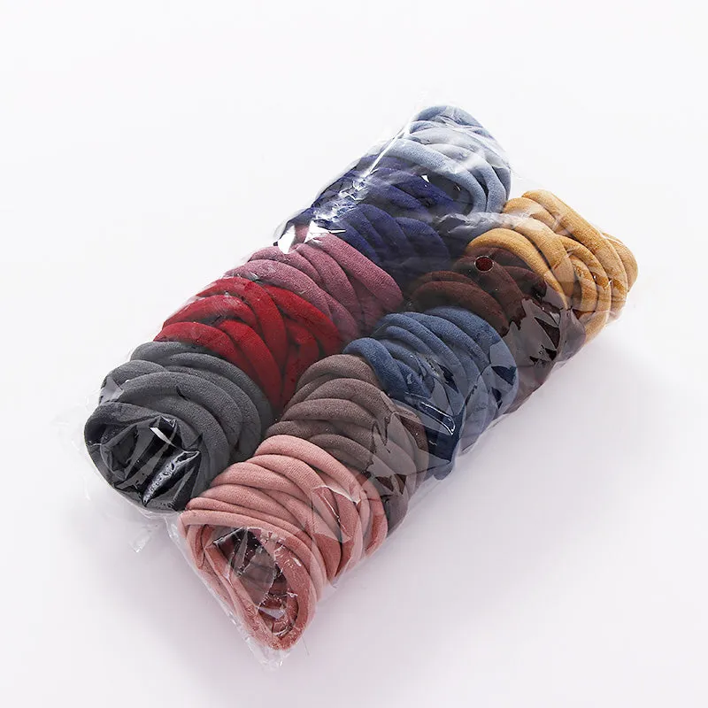 50/100PCS Women Girls 4CM Candy Colors Nylon Elastic Hair Bands Ponytail Holder Rubber Bands Scrunchie Headband Hair Accessories