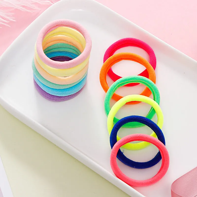 50/100PCS Women Girls 4CM Candy Colors Nylon Elastic Hair Bands Ponytail Holder Rubber Bands Scrunchie Headband Hair Accessories