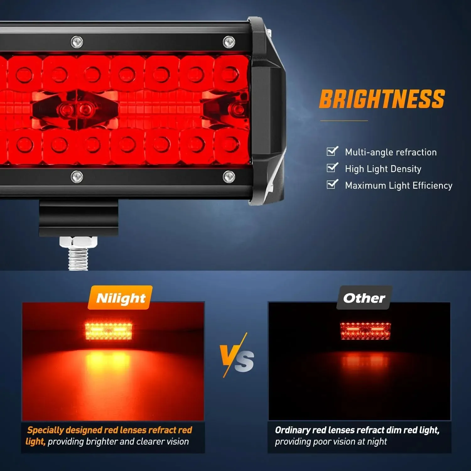 6.5 Inch 120W 355LM Triple Row Spot Flood Red Led Pods (Pair)