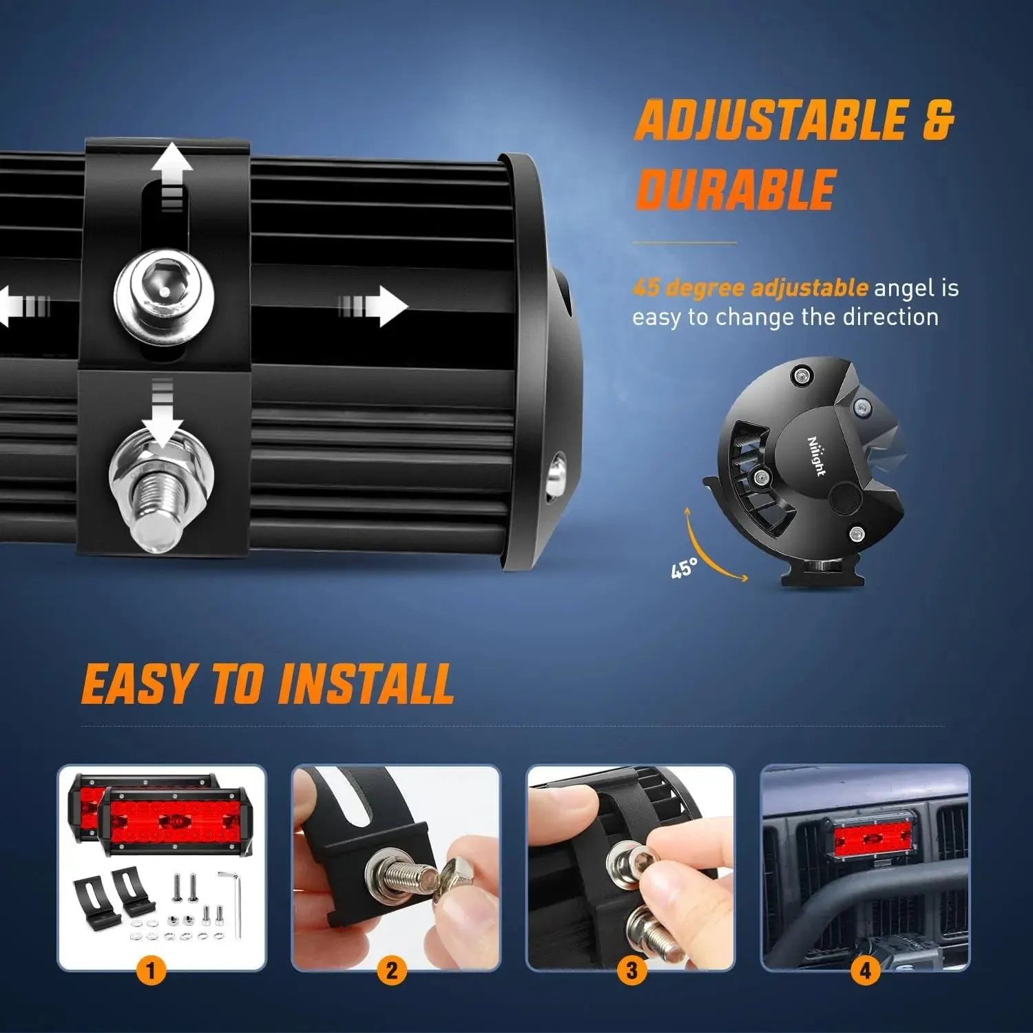 6.5 Inch 120W 355LM Triple Row Spot Flood Red Led Pods (Pair)