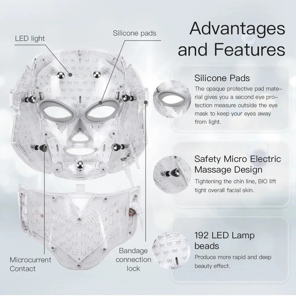 7 Color Spectrum Photon Rejuvenation Mask Korean Technology Infrared Beauty Mask for Neck and Face