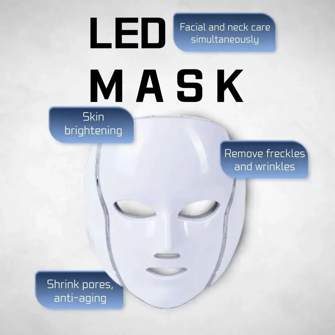 7 Color Spectrum Photon Rejuvenation Mask Korean Technology Infrared Beauty Mask for Neck and Face