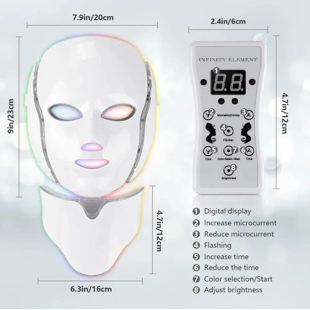 7 Color Spectrum Photon Rejuvenation Mask Korean Technology Infrared Beauty Mask for Neck and Face