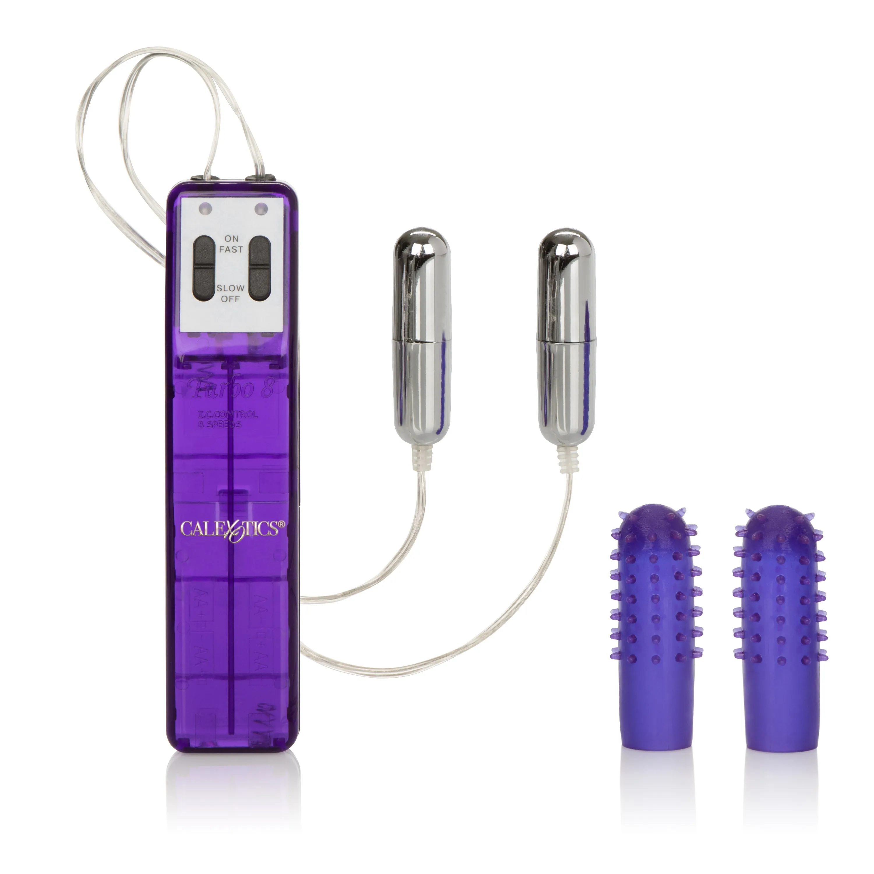 8-Level Fun Bullet Vibrator with Tickler Sleeve and LED Remote