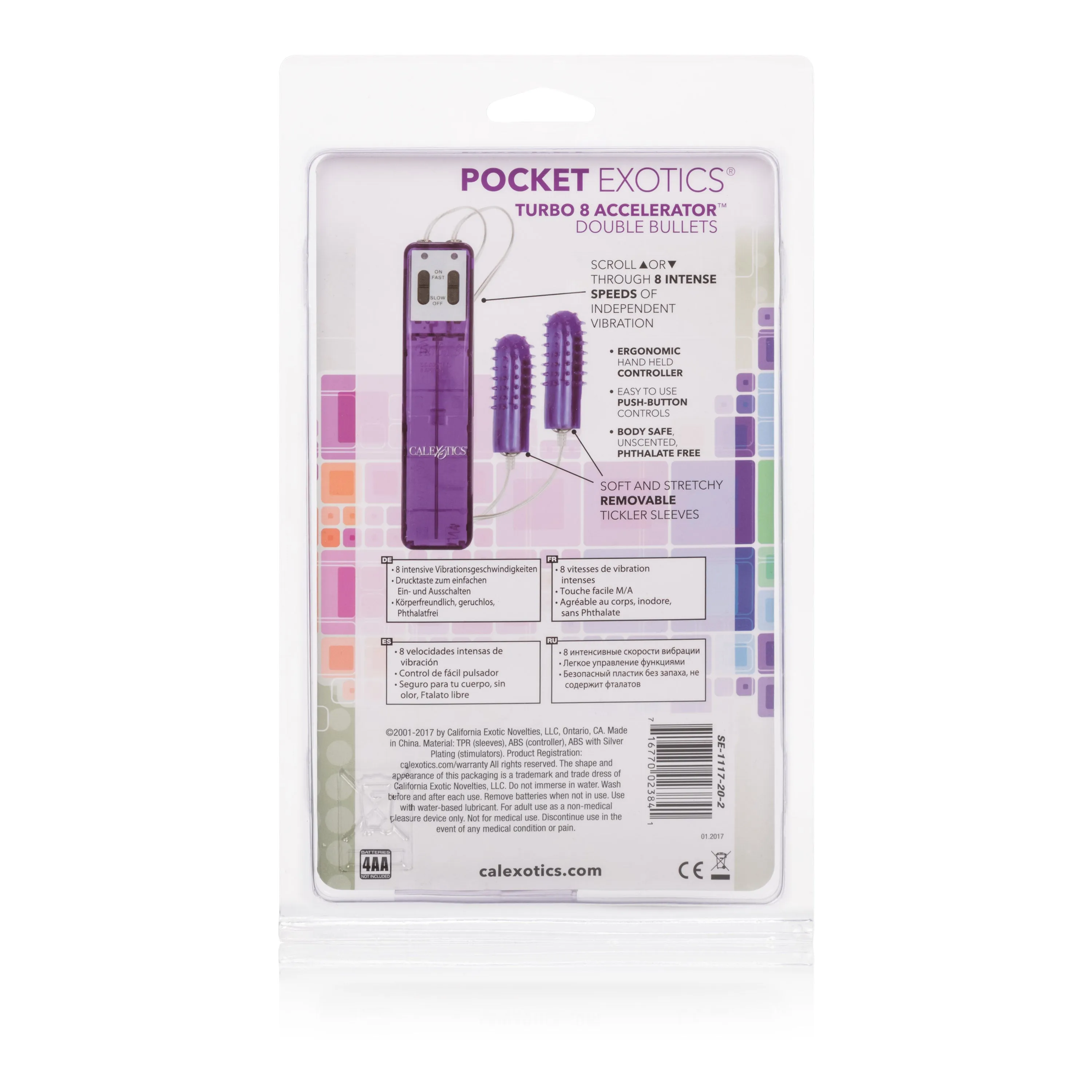 8-Level Fun Bullet Vibrator with Tickler Sleeve and LED Remote
