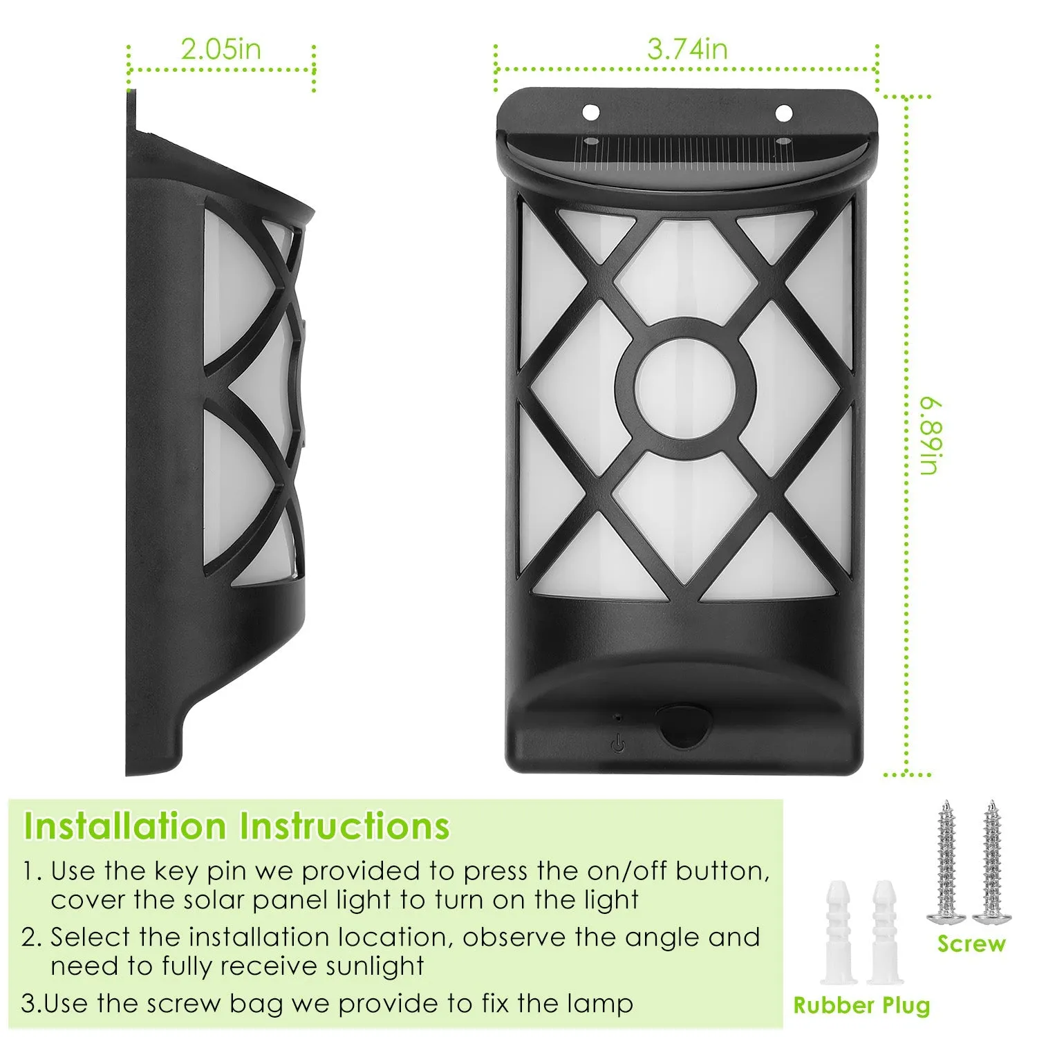 96 LEDs Waterproof Flame Solar Lights Outdoor