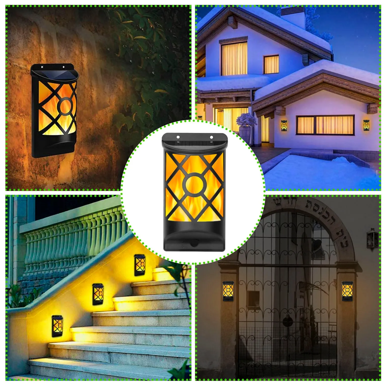 96 LEDs Waterproof Flame Solar Lights Outdoor