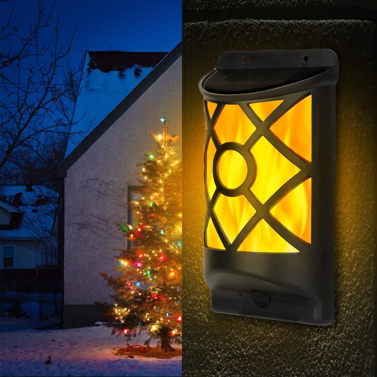 96 LEDs Waterproof Flame Solar Lights Outdoor