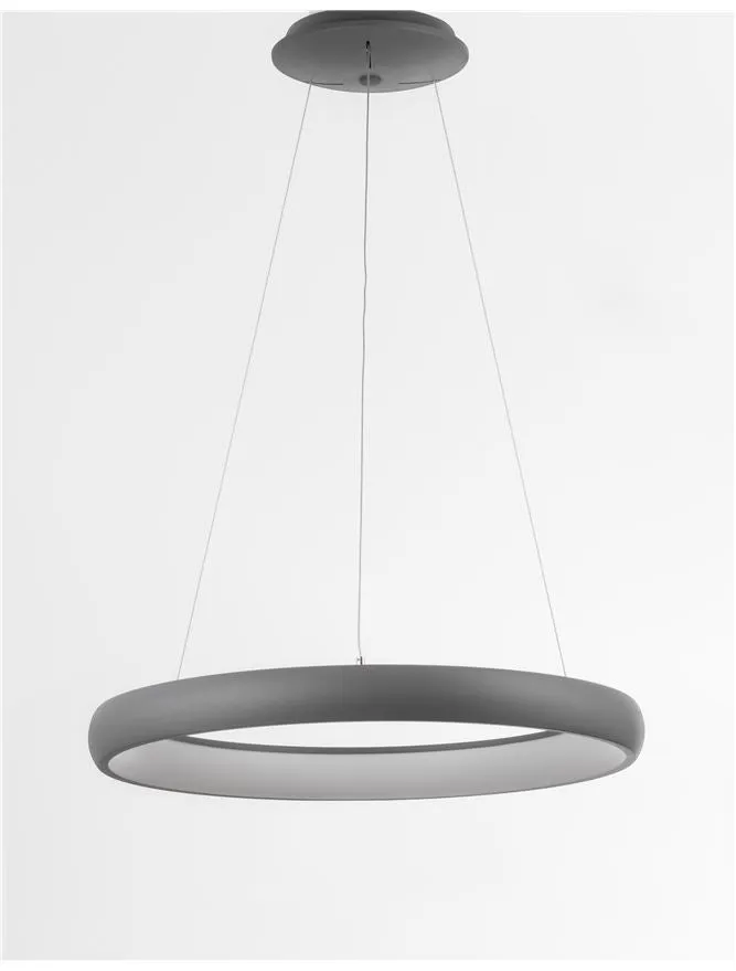 ALB Sandy Grey Aluminium & Acrylic Dimmable Inner Light Ring Pendant Medium - ID 10376