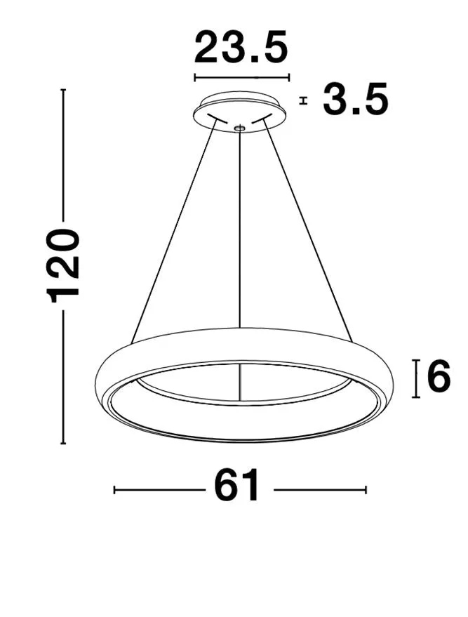 ALB Sandy Grey Aluminium & Acrylic Dimmable Inner Light Ring Pendant Medium - ID 10376