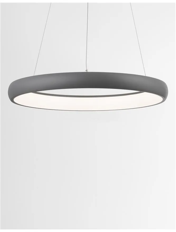 ALB Sandy Grey Aluminium & Acrylic Dimmable Inner Light Ring Pendant Medium - ID 10376