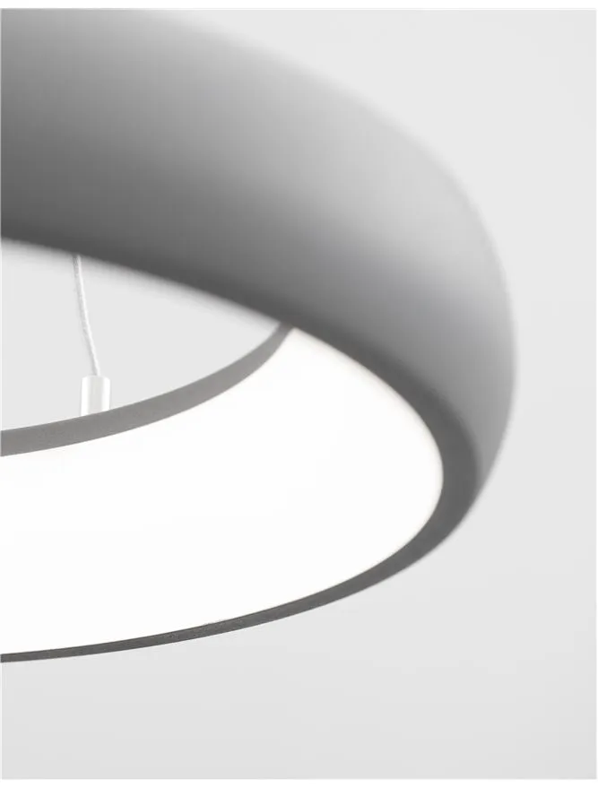 ALB Sandy Grey Aluminium & Acrylic Dimmable Inner Light Ring Pendant Medium - ID 10376