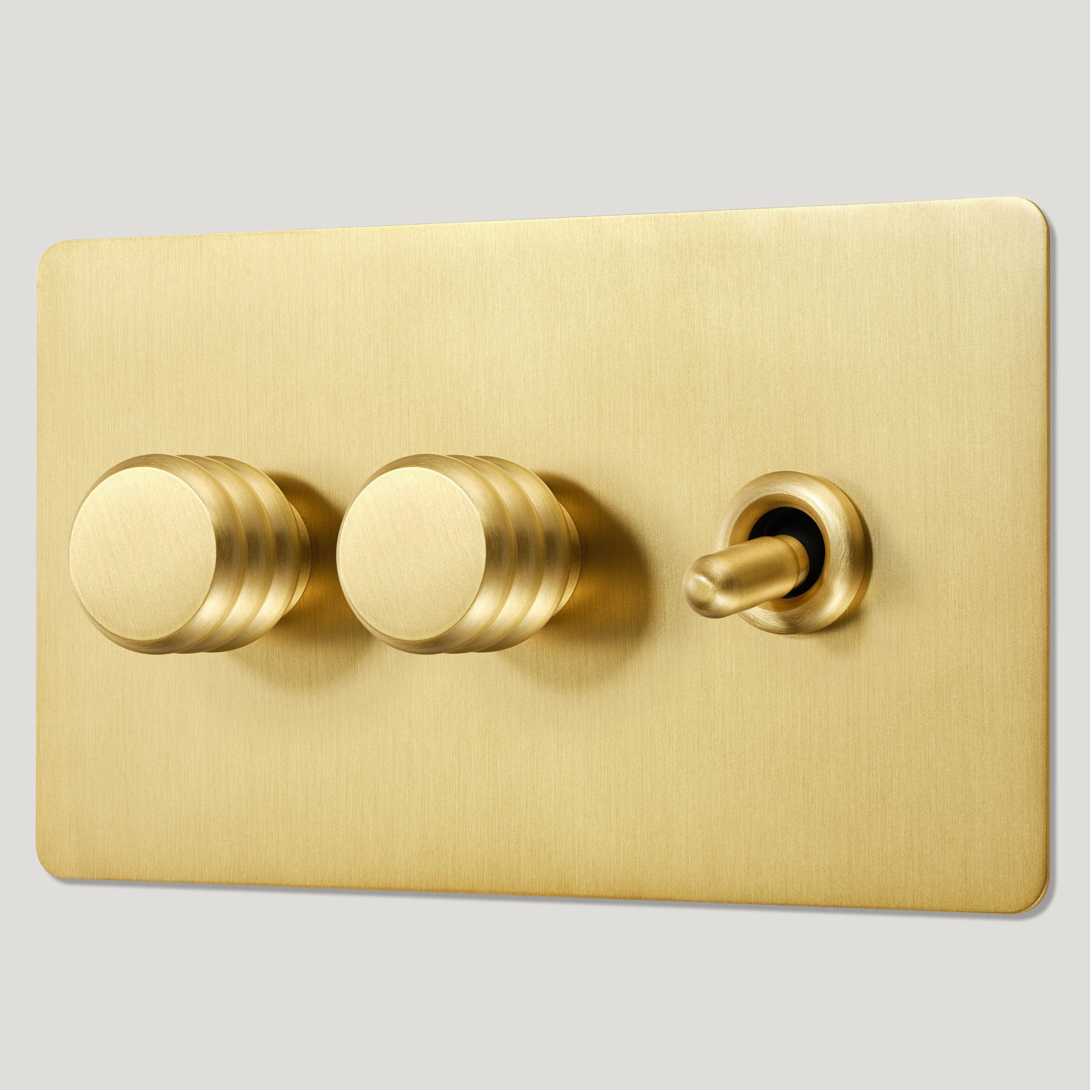 ALVA 3G Mixed Light Switch 1 Toggle / 2 Dimmer - Brass
